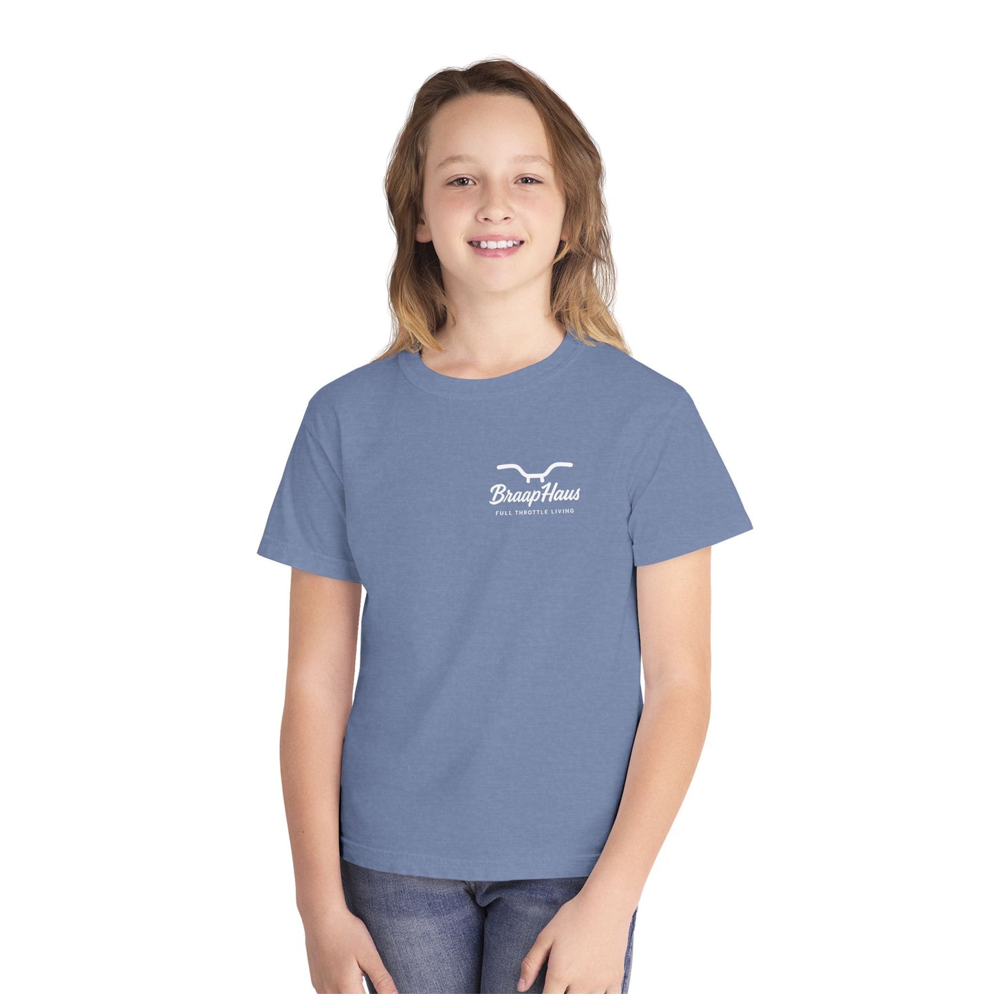 Helmet Hair & Happy Hearts Youth Midweight Tee -  for Young Riders