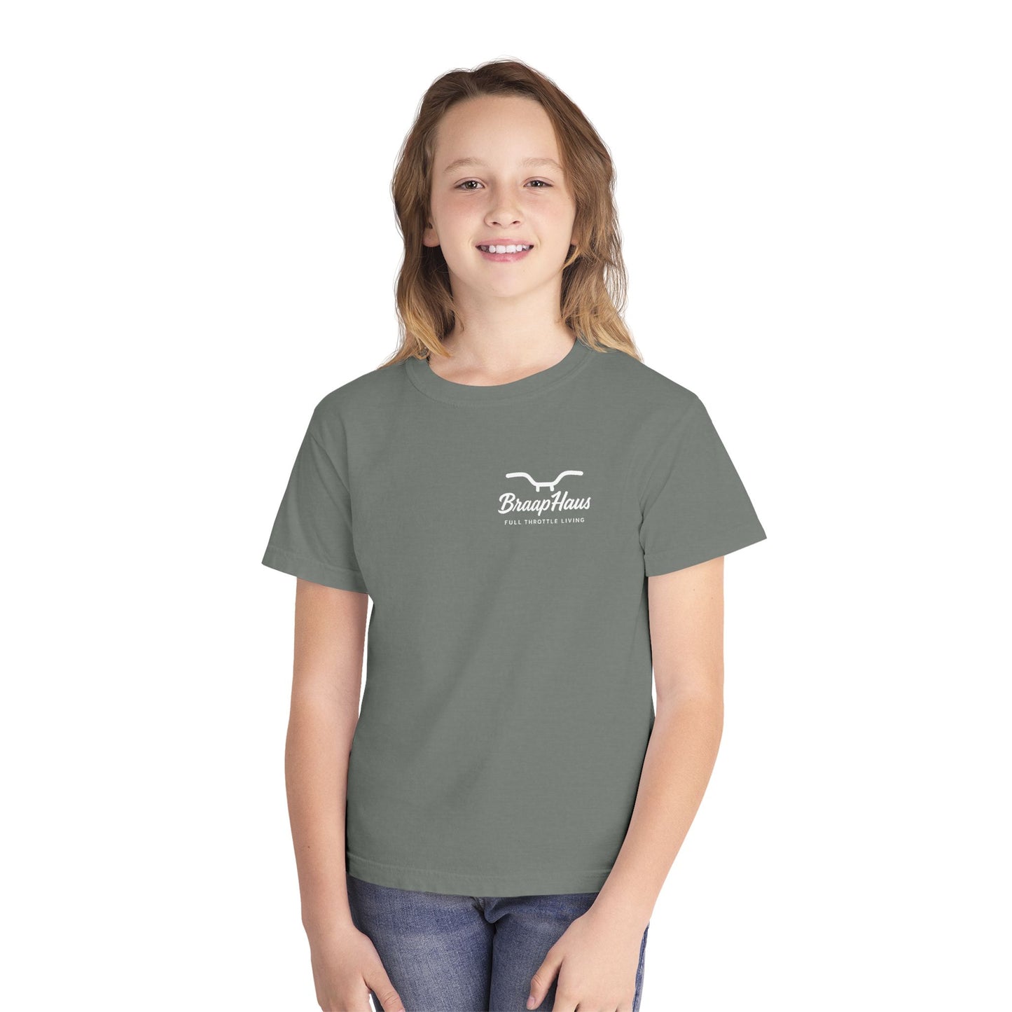 Helmet Hair & Happy Hearts Youth Midweight Tee -  for Young Riders