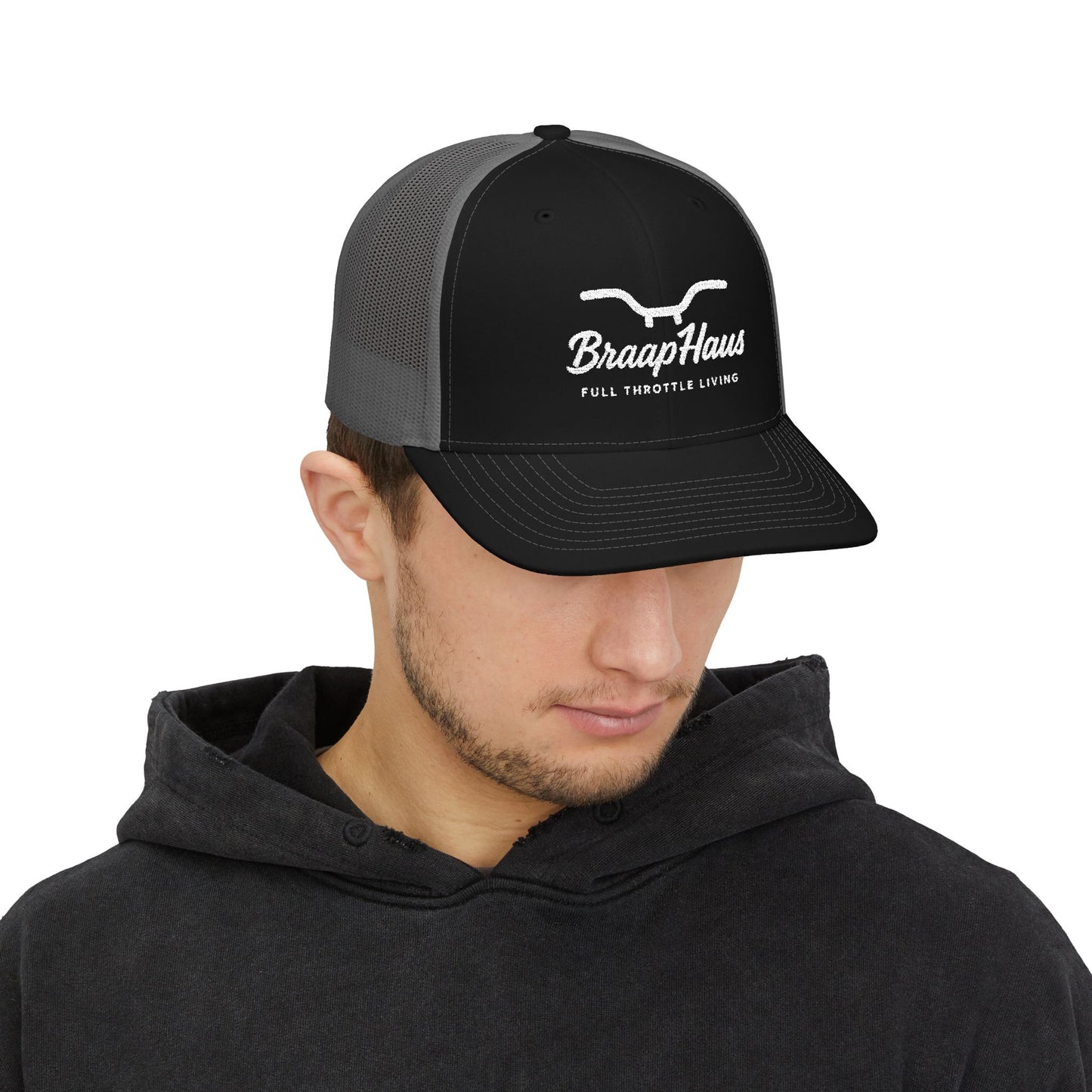 Embroidered Snapback Trucker Cap