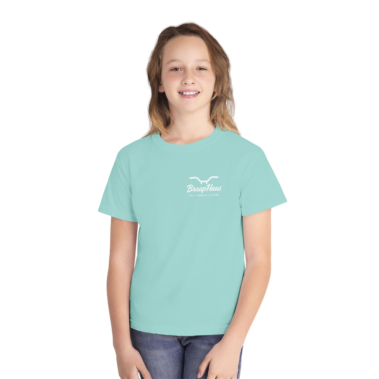 Helmet Hair & Happy Hearts Youth Midweight Tee -  for Young Riders